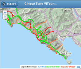 schermata mappa dell'applicazione mobile